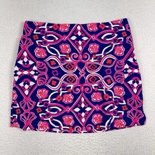 Vineyard Vines Skirt Womens 10 Blue Pink A Line Mini Geometric Print Lined Golf