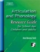 Articulation and Phonology Resource Guide for School-Age Children and Adults (S