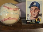 Warren Spahn Autographed Baseball w/ COA, Card & Holder