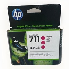 New Sealed OEM HP 711 3-pack 29-ml Magenta DesignJet Ink Cartridge, EXP:2021
