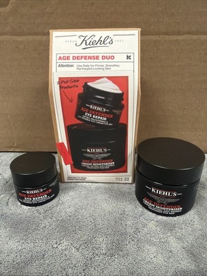 Kiehl s Age Defender Cream Moisturizer (2.5oz/75ml) And Eye Repair (0.5oz/14ml)