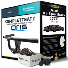 Für AUDI A5 Sportback Typ F5A, F5F Anhängerkupplung starr +eSatz 13pol 16- Set