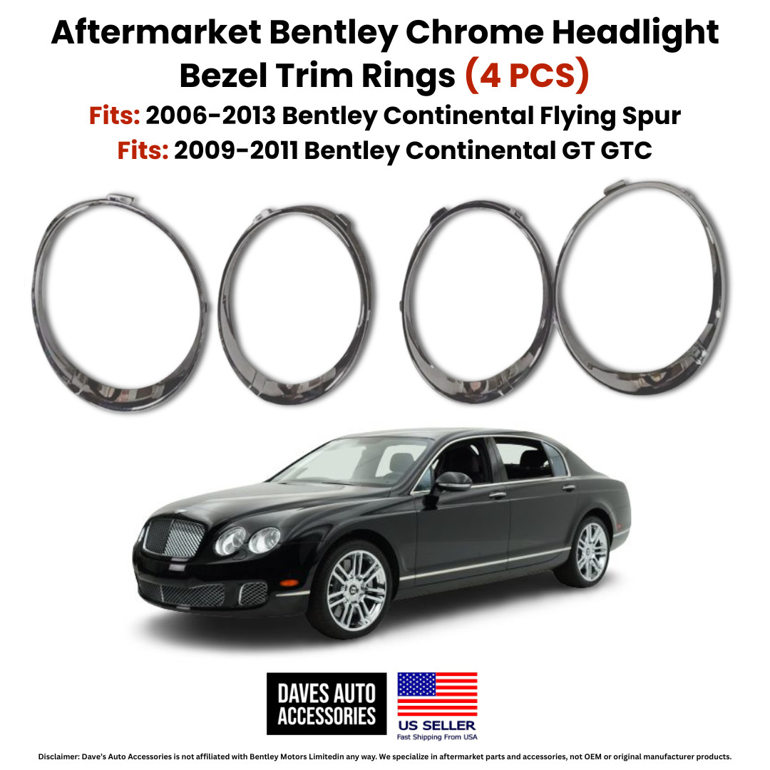 2006-2013 Bentley Flying Spur Headlight Chrome Bezel Ring Set