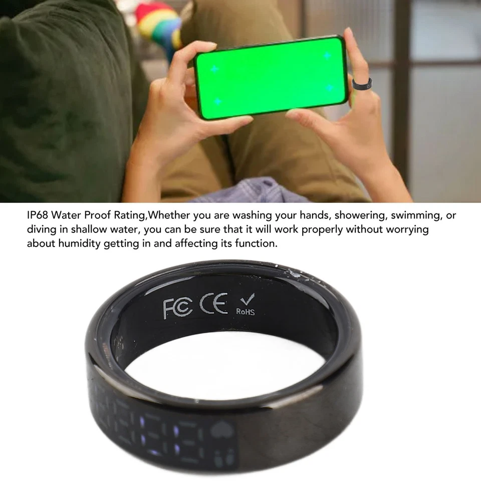 Anillo Inteligente con Pantalla Táctil Múltiples Modos Deportivos Fitness Tracker Anillo Foto 3 de 4