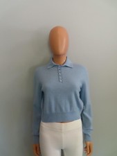 LOEWE Light Blue Polo Sweater Size XS