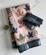 Premium linen saree with elegant print on all over the saree