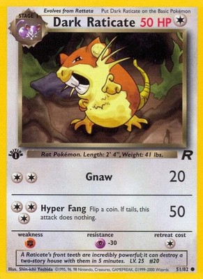 Dark Raticate 1st Edition [Team Rocket - 51/82] Pokemon MP