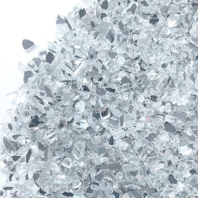 3Lb Crushed Mirror Glass for Crafts, Resin Glue Art Decorative DIY White Mirror