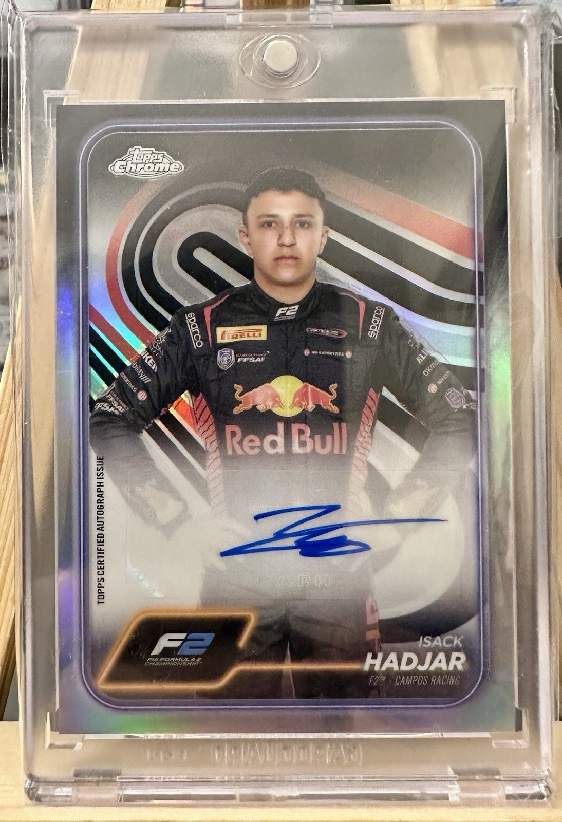 2024 Topps Chrome Formula 1 Isack Hadjar F2 Refractor Auto #CAC-HAD