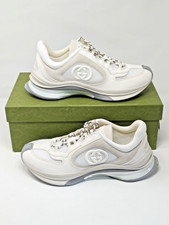 Gucci Run scamosciato bianco sneakers scarpe da ginnastica uomo UK 11 US 11,5 EU 45 17083G