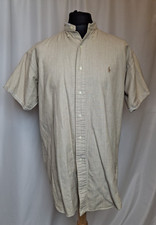 RALPH LAUREN Men Polo Shirt Short Sleeve beige Large Blake Cotton Designer E4670