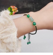 Green Natural Jade Beads Bracelets Gifts for Women Bangle Fashion