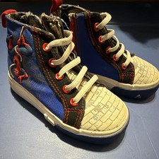 Marvel Spider-Man Unisex Kids High Top Canvas Sneakers US 9 Blue/Red Zipper