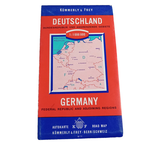 Kummerly & Frey No. 71 Road Map Germany Federal Republic & Adjoining Regions