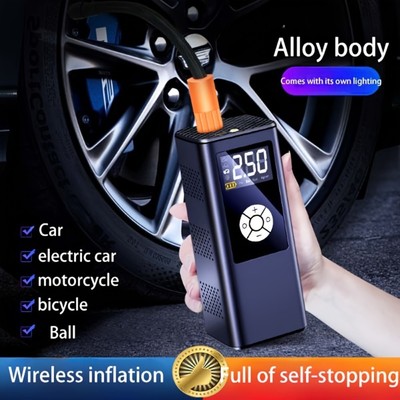 Auto Tire Pump Wireless - High Power w/Digital Display & Charging
