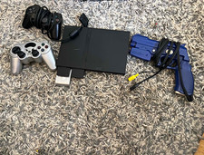 Sony PlayStation 2 Slim Black Console Bundle with games
