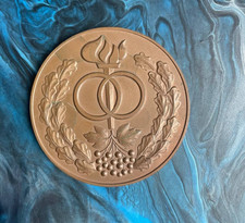 MEDALLA DE COLECCIÓN MESA DE BODA MEDALLA URSS MEDALLA SOVIÉTICA PESADA MARIDO Y MUJER FIRMADA