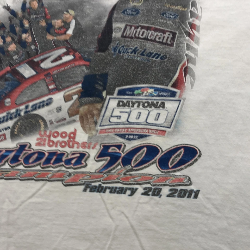 Camisa Nascar Para Hombres 2XL Trevor Bayne Daytona 500 Champion Racing 2011 Camiseta Gráfica Foto 3 de 4
