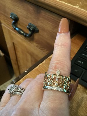 Diamond Crown Ring 1/10 CTTW Lab Grown Size 7