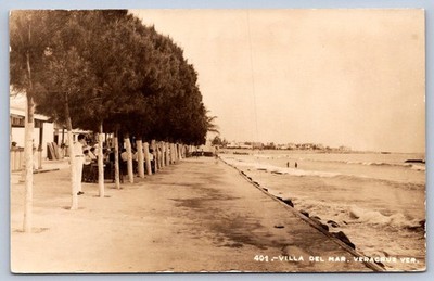 K57/ Veracruz Mexico RPPC Postcard c1940s Villa Del Mar Shore  32