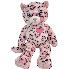 Build a Bear Sassy the Kitty Cat 18" Plush Pink Leopard Manufact Tag Logo Talks