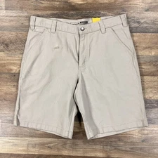 Carhartt Rugged Flex Canvas Work Shorts Mens 36 Khaki Relaxed Fit IRP BS2514-M