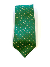 VINTAGE MADE EXCLUSIVELY FOR US SENATE GREEN GOLD STARS 100 SILK NECK TIE