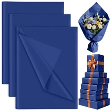 Blue Tissue Paper Bulk 60 Sheets 14x20 Inch Gift Wrapping Packaging
