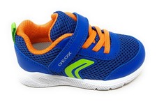 Geox Sprintye B454UC e J26GBA scarpa bambino color blu arancio in rete a strappo