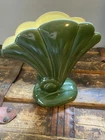 Vintage Red Wing #892 Pottery Vase Light Green Fan