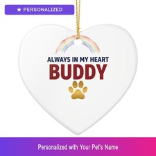 Custom Pet Memorial Ornament Personalized Heart Shaped Pet Lover Gift