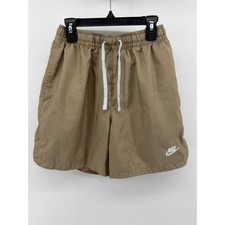 Nike Mens Woven Flow Shorts Khaki Tan Mesh Lined Sportswear Small