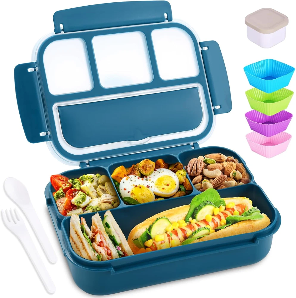 Bento Box Lunch Container for Adults Kids with 4 Compartments