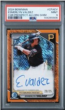2024 Bowman - Chrome Prospect Auto Orange Shimmer /25 Esmerlyn Valdez #CPA-EV