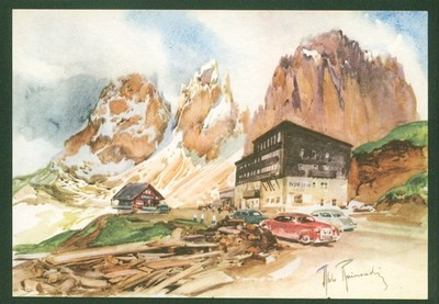 VAL GARDENA (BZ) SADDLE STEP AND THE GROUP OF THE SASSOLUNGO PAINTING