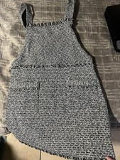 MINKPINK Black & White Beatrix Pinnie Tweed Mini Dress w/Pockets S