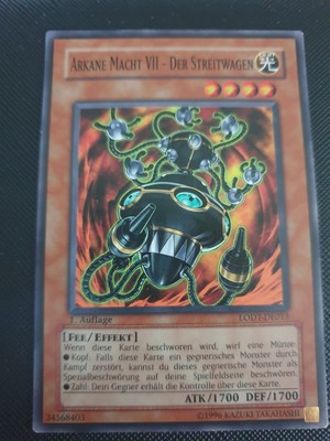 1996 Yu-Gi-Oh TCG 1. Edition Arkane Macht VII - der Streitwagen LODT-DE013