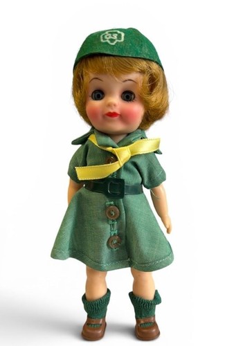 Vintage Girl Scout Doll With Original Box - Collectible 8" Figurine In Uniform