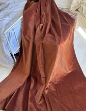 GORGEOUS VINTAGE VELVET CURTAINS - RICH TERRACOTTA 1.15m Long x 1.1m Wide
