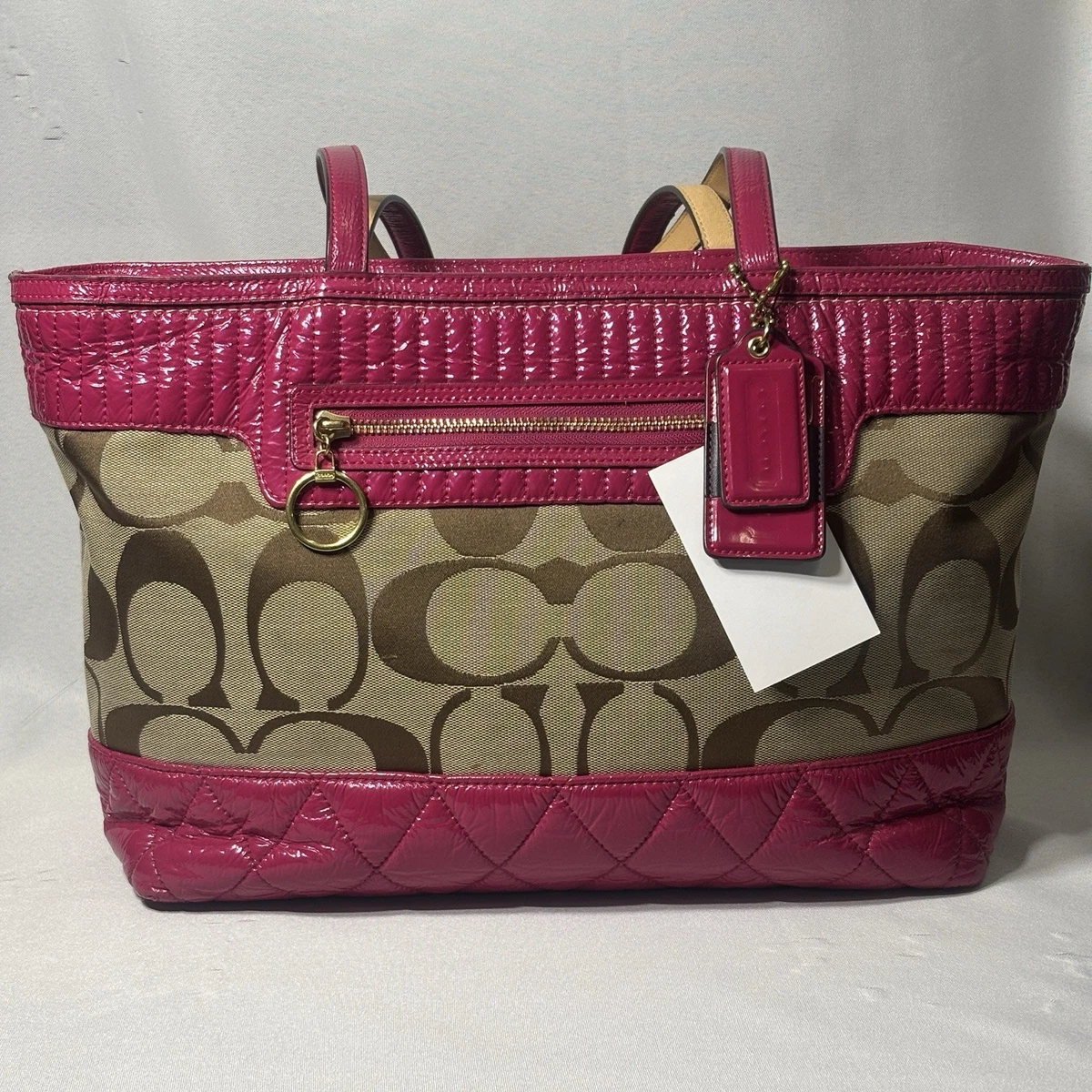 バッグ COACH Poppy Quilted Boston Bag Pink 2way Coach Poppy Zip Quilted Bags & Handbags for Women for sale | eBay