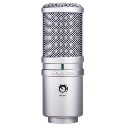 USB Microphone, Superlux E205U USB Condenser Microphone, Champagne Silver