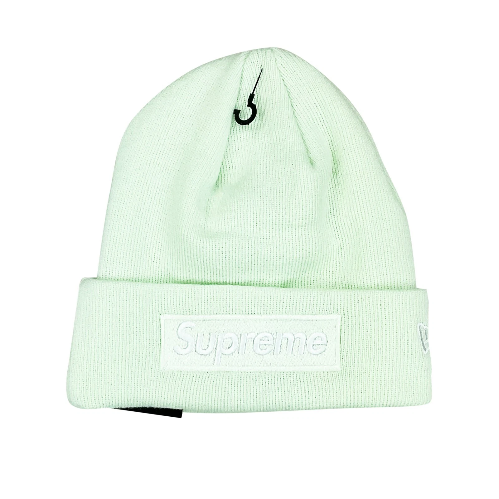 Bonnet Supreme x New Era FW23 boîte logo vert clair