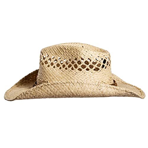 Straw Cowboy Hat Western Hats for Women Cowgirl Sun Beach Hat Summer Belt - Picture 2 of 7
