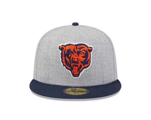 Chicago Bears New Era Heather Side Patch 59FIFTY Fitted Hat - Gray - Picture 2 of 7