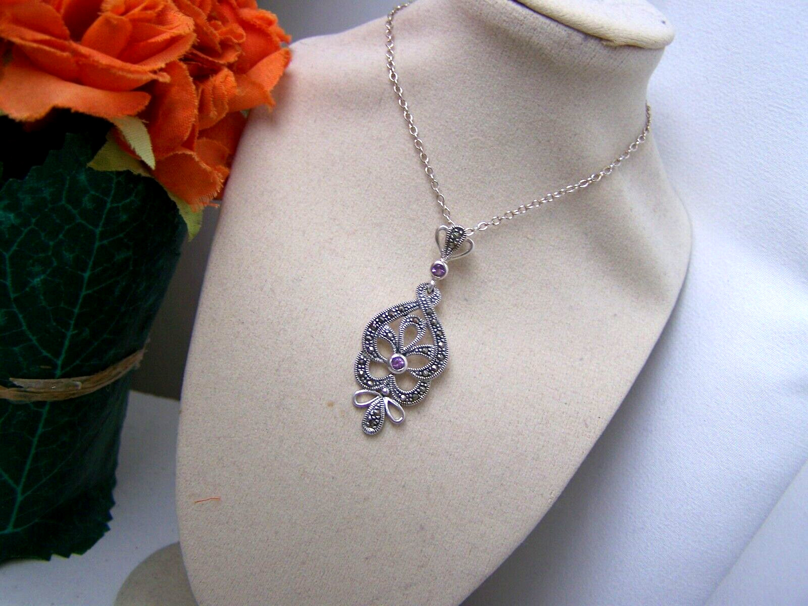 GORGEOUS SOLID 925 STERLING SILVER AMETHYST MARCA… - image 7