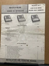Bogen Owner Operation Manual ~ IE 7 13 Intercom System RIE-1 ~ Schematic Service