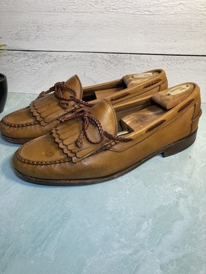 Allen Edmonds Mens Woodstock Brown Leather Kiltie Braid Moc 