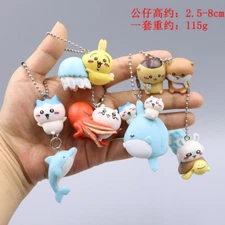 6pcs/set Cute Ocean Chiikawa Hachiware Usagi Figures PVC Doll Toy Keychains