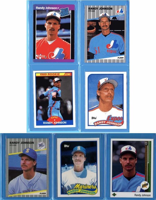 1989 RANDY JOHNSON Rookie Card Lot Of 7 Don Fleer Score Topps 