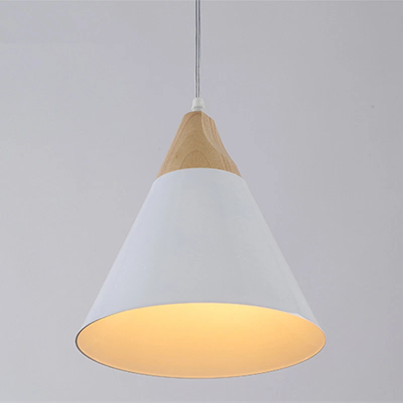 3X Kitchen Pendant Light Wood Lamp Living Room Ceiling Light White Chandeliers - Image 3 of 4